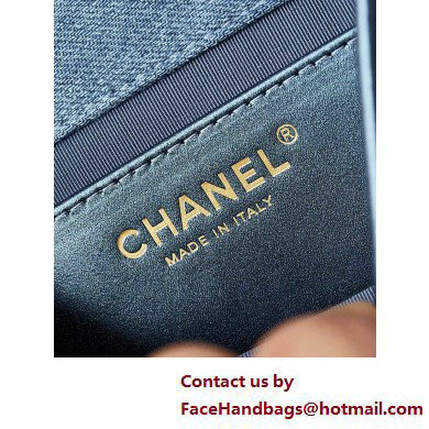 Chanel Washed Denim  &  Gold-Tone Metal Small Messenger Bag AS4850 Blue 2025